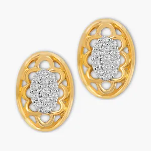 Glittering Petals Diamond Stud Earrings
