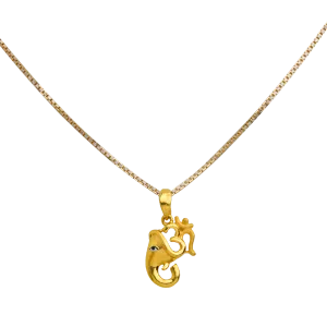 Graceful Ganesh Ji Pure Gold Necklace