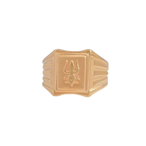 Pure Gold Ring with Trishul Symbol