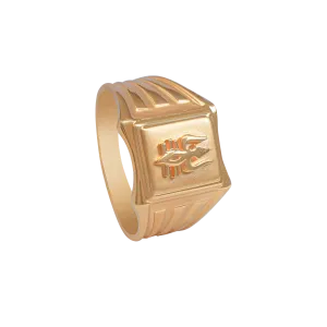 Pure Gold Ring with Trishul Symbol